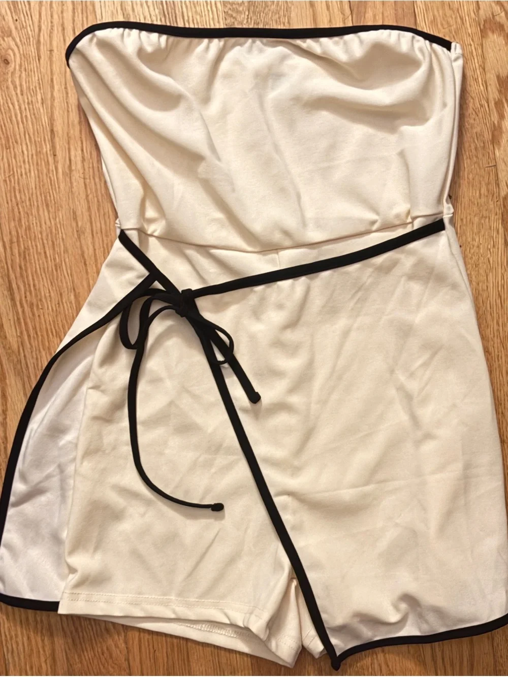 Cream and Black Romper